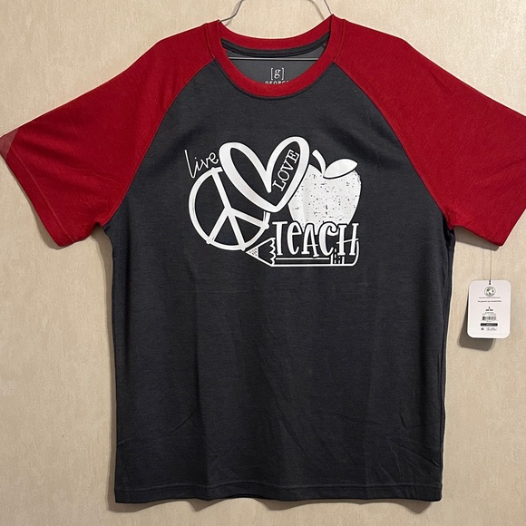 NWT George Teacher Tee - Red and Grey - Picture 1 of 3